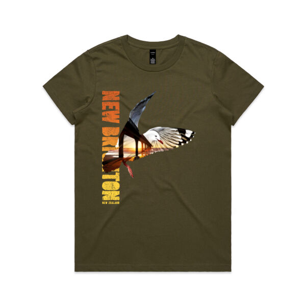 Red-billed gull New Brighton - Womens Maple Tee Thumbnail
