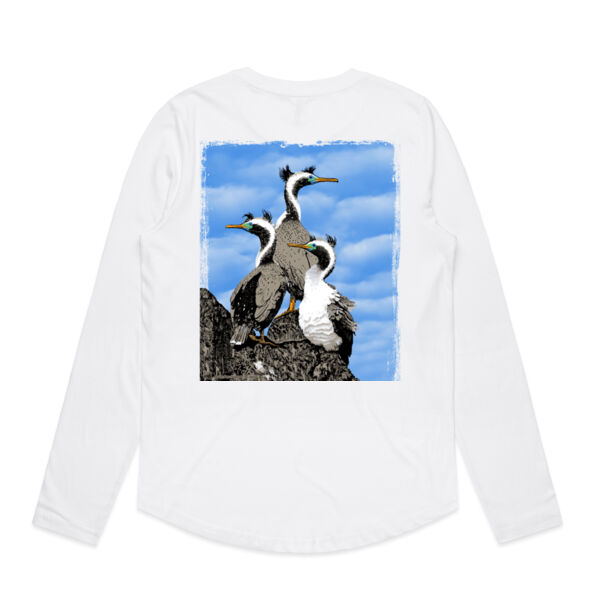 Spotted Shags Banks Peninsula - Womens Curve Longsleeve Tee Thumbnail
