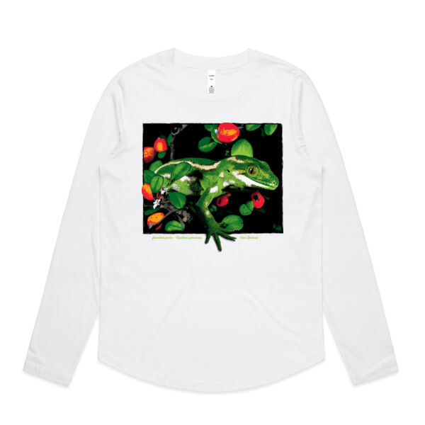 Jewelled gecko Banks Peninsula - Womens Curve Longsleeve Tee Thumbnail